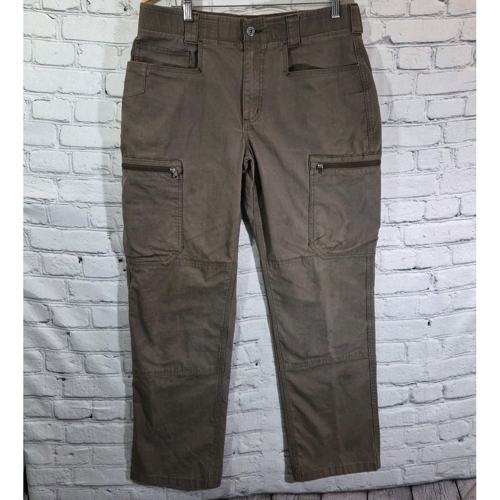 Alaskan Hardgear Duluth Pants Mens Size 34 X 32 Brown Cargo Zip Pockets Workwear